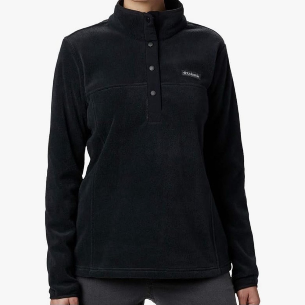 Columbia Women's Benton Springs 1/2 Snap Pullover, Black, Medium